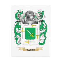Barbe Coat of Arms (Family Crest) Postcards