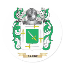 Barbe Coat of Arms (Family Crest) Round Sticker