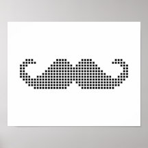 Barbe de moustache de pixel affiche