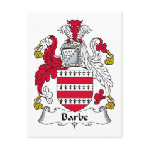 Barbe Family Crest Postcards