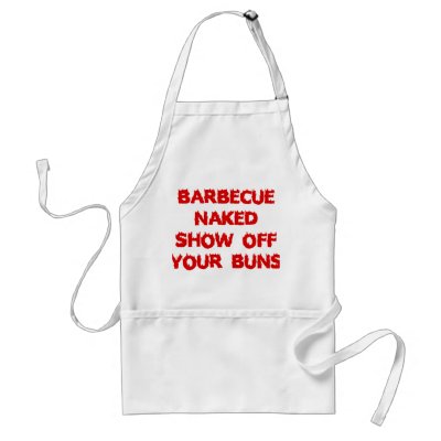 BARBE NAKED SHOW OFF YOUR BUNS APRONS by croofin