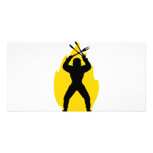 barbecue freak icon photo greeting card