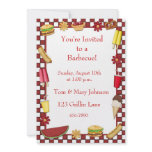 Barbecue Picnic Border Red invitations
