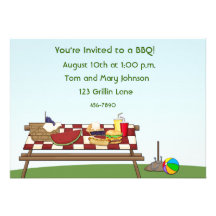 Barbecue Picnic Table Custom Announcements