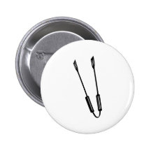 Barbecue tongs pinback button