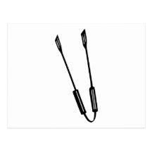 Barbecue tongs post card