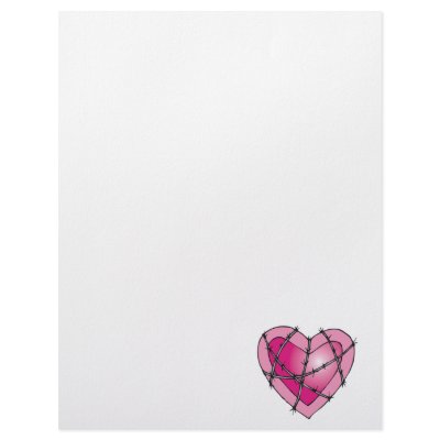 barbed wire heart letterhead template by doonidesigns