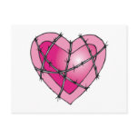 barbed wire heart postcard