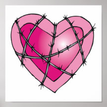 barbed wire heart posters