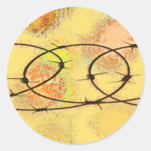 BARBED WIRE ROUND STICKER