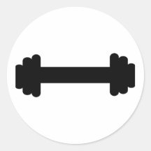 Barbell – weightlifting round sticker