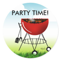 Barbeque Grill Party Time Sticker