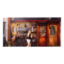 Barber - Barbershop - Time for a haircut Personalized Photo Card