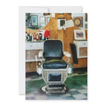 Barber Chair Front View Custom Invites