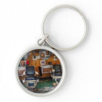 Barber - Frenchtown, NJ - Two old barber chairs  Key Chain