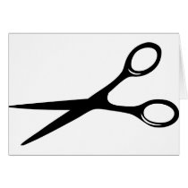 barber hairdresser scissors black greeting card