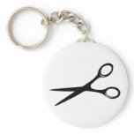 barber hairdresser scissors black key chain