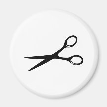 barber hairdresser scissors black refrigerator magnet