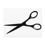 barber hairdresser scissors black postcard