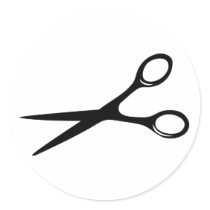 barber hairdresser scissors black sticker