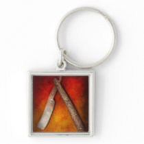Barber - Shaving - Keep a stiff upper lip Key Chains
