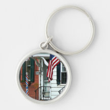Barber Shop Entrance Keychain