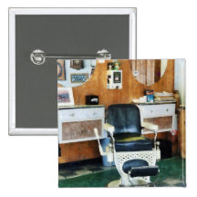 Barber Shop One Chair Pinback Button