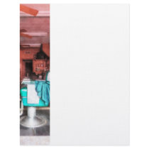 Barber Shop With Green Barber Chairs Custom Letterhead
