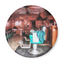 Barber Shop With Green Barber Chairs Magnets