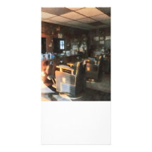 Barber Shop With Sun Streaming Through Window Photo Greeting Card