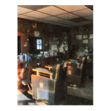 Barber Shop With Sun Streaming Through Window Post Cards
