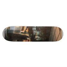 Barber Shop With Sun Streaming Through Window Skateboard
