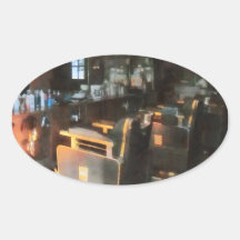 Barber Shop With Sun Streaming Through Window Sticker