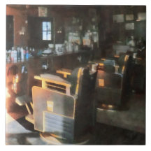 Barber Shop With Sun Streaming Through Window Tile