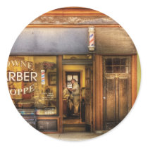 Barber - Towne Barber Shop Round Sticker