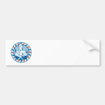 Barber With Clipper Hair Cutter and Scissors Bumper Stickers
