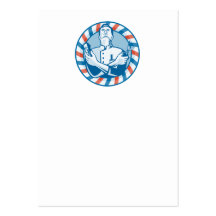 Barber With Clipper Hair Cutter and Scissors Business Card