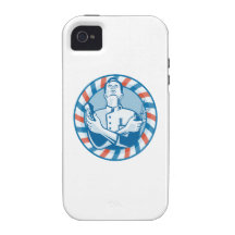 Barber With Clipper Hair Cutter and Scissors iPhone 4/4S Covers