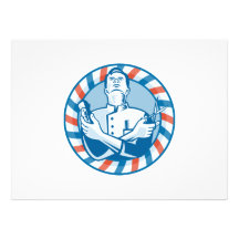 Barber With Clipper Hair Cutter and Scissors Announcement