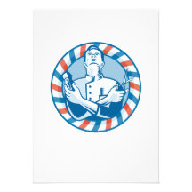 Barber With Clipper Hair Cutter and Scissors Personalized Invite