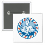 Barber With Clipper Hair Cutter and Scissors Pins