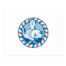 Barber With Clipper Hair Cutter and Scissors Post Card