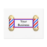 Barbershop scroll postcards