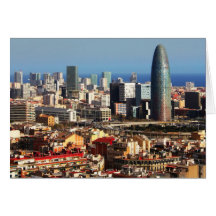 Barcelona cityscape greeting card