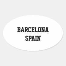 Barcelona Spain oval stickers