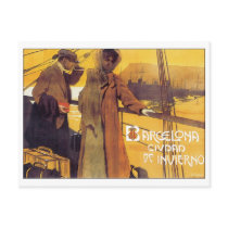 Barcelona Vintage Travel Poster Postcards