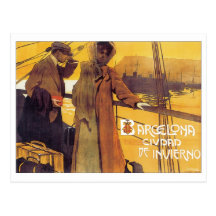 Barcelona Vintage Travel Poster Postcards