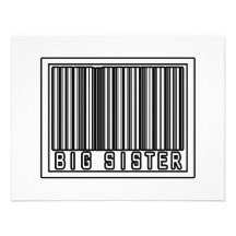 Barcode Big Sister Invitations