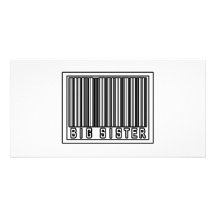 Barcode Big Sister Personalized Photo Card