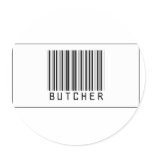 Barcode Butcher Round Sticker